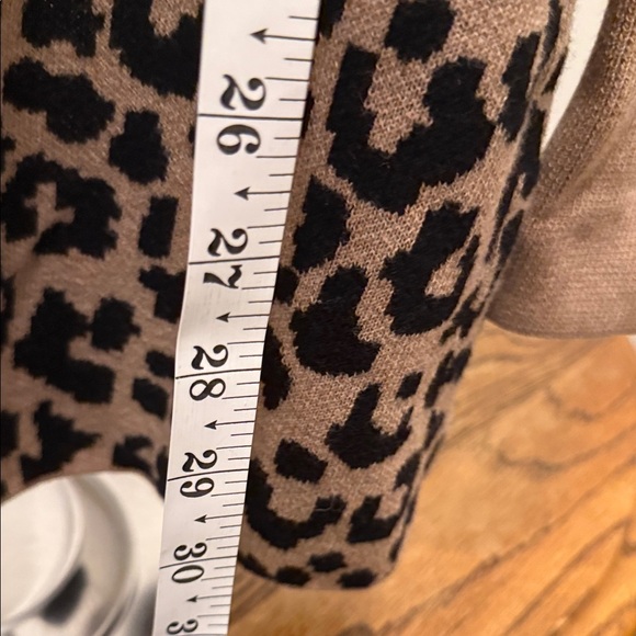 Ruby Moon Leopard Open Front Cardigan in Tan/Black Cozy Sz XS Eclectic Grandma - Picture 9 of 9